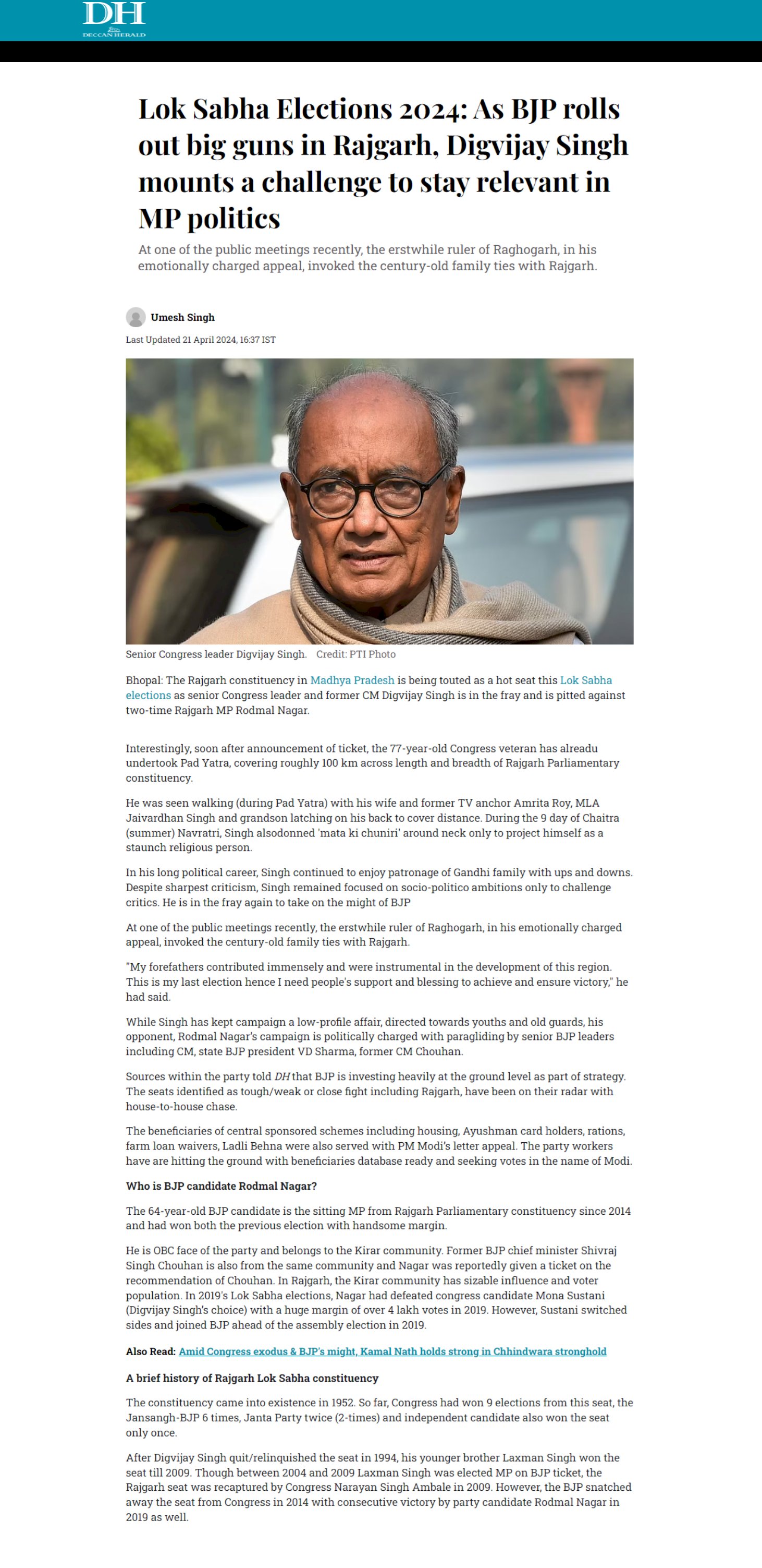 Digvijay Singh mounts a challenge to stay relevant in MP politics